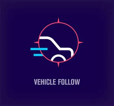 Creative vehicle tracking logo. Unique color transitions. Stock Illustration
