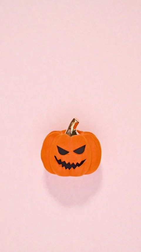 Creative Vertical Stop motion for Happy Halloween with spooky pumpkin jumping. Stock Footage 283266016