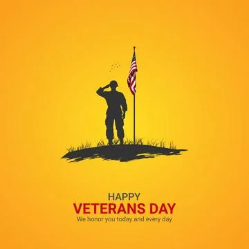 Creative Veterans Day ads design. Veterans Day, Celebrated November 11, vec.. Stock Illustration