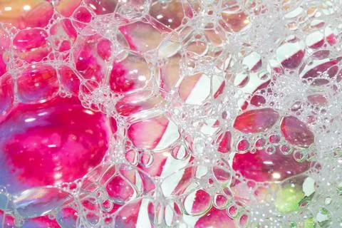 Creative Vibrant Rainbow Water Bubble and Watercolour Background Abstract C.. Stock Photos