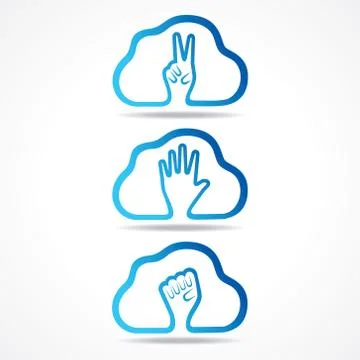 Creative victor,help and unity hand icon design concept vector Stock Illustration