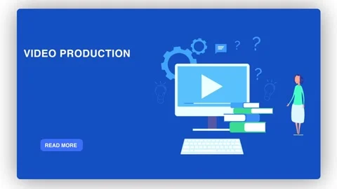 Creative Video Production Concept with Animated Graphic Elements and Blue The Vídeo Stock 341920095