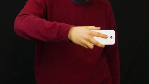 Creative Video Recording with White Smartphone Stock Footage 287283096