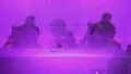 Creative video, silhouettes of people dancing, DJ playing music HD Footage