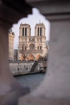 Creative view of Notre-Dame Cathedral in Paris 1 Stock Photos