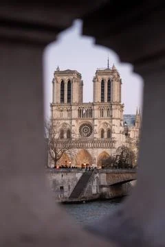 Creative view of Notre-Dame Cathedral in Paris 2 Stock Photos