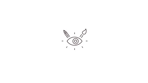 Creative Vision Pencil Eye Symbol Line Icon Animation Stock Footage 346743650