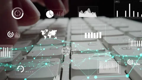 Creative visual of business big data and finance analysis on computer Stock Footage 154723601