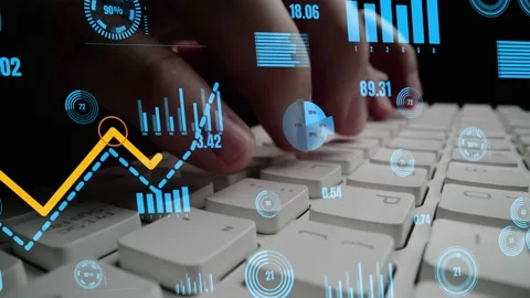 Creative visual of business big data and finance analysis on computer Stock Footage 155941642