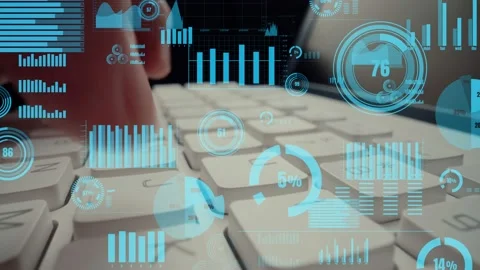 Creative visual of business big data and finance analysis on computer Stock Footage 156310805