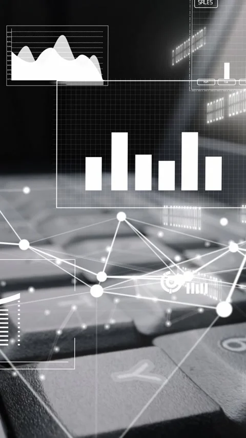Creative visual of business big data and finance analysis on computer Stock Footage 289217183