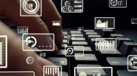 Creative visual of business big data and finance analysis on computer Foto stock