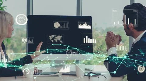 Creative visual of business data analyzing technology 스톡 사진
