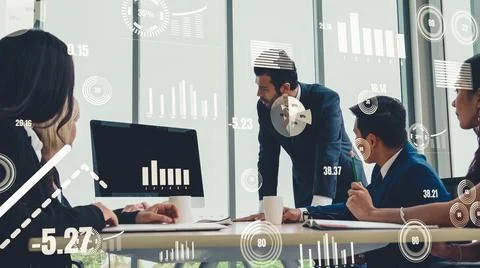 Creative visual of business data analyzing technology 스톡 사진