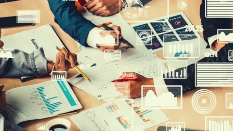 Creative visual of business people in corporate staff meeting Stock Footage 156729280