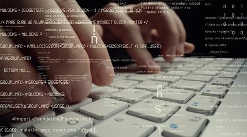 Creative visual of computer programming coding and software development Stock Photos