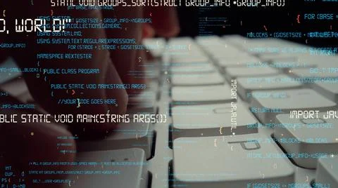 Creative visual of computer programming coding and software development Stock Photos