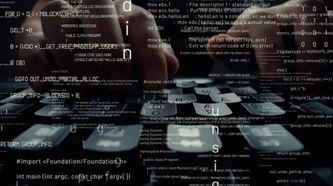 Creative visual of computer programming coding and software development Stock Photos