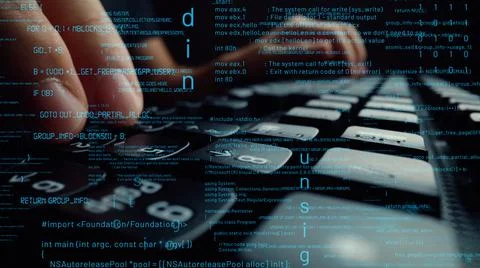 Creative visual of computer programming coding and software development Stock Photos