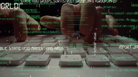 Creative visual of computer programming coding and software development Stock Photos