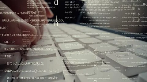 Creative visual of computer programming coding and software development Stock Photos