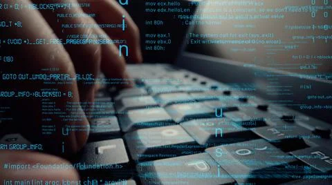 Creative visual of computer programming coding and software development Stock Photos