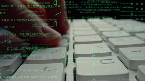 Creative visual of computer programming coding and software development Stock Photos