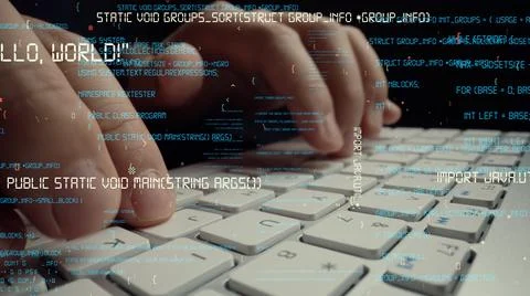 Creative visual of computer programming coding and software development Stock Photos