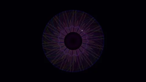 Creative visual of glowing lines forming a circular pattern Stock Footage 337069806