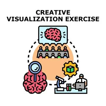 Creative visualization exercise developing new ideas concept Illustrazione stock