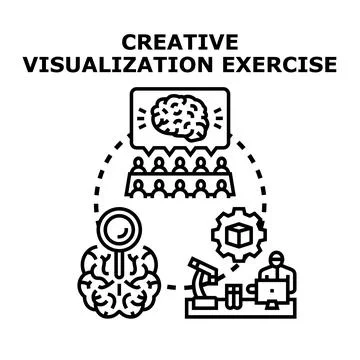 Creative visualization exercise developing new ideas concept Stock Illustration