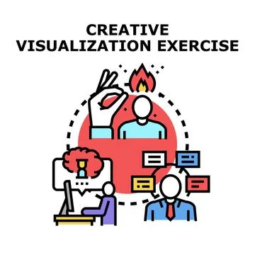 Creative visualization exercise for idea and concept generation Stock Illustration