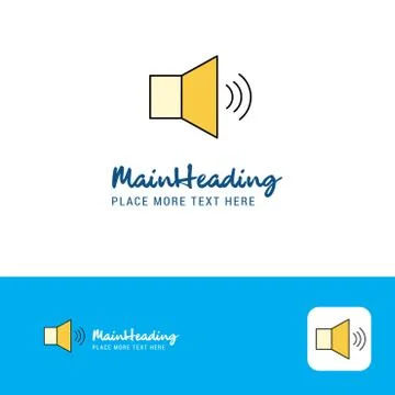 Creative Volume  Logo Design. Flat color Logo place for Tagline. Vector Illus Illustrazione stock