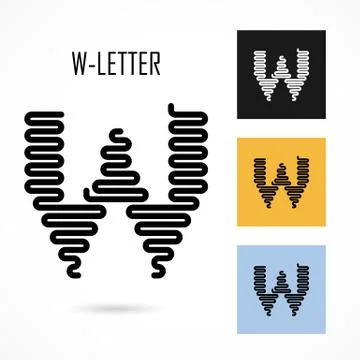 Creative W- letter icon abstract logo design vector template.Creative W- alph Stock Illustration
