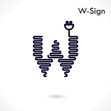 Creative W- letter icon abstract logo design vector template Stock Illustration