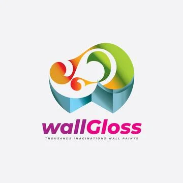 Creative Wall Paint Interiors Logo Stock Illustration