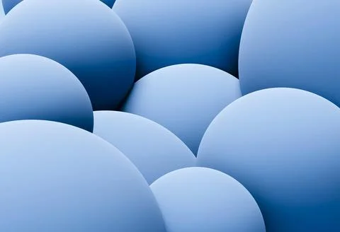 Creative wallpaper with blue spheres Illustrazione stock