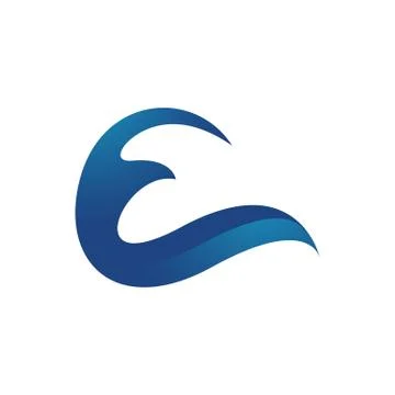 Creative Water Waves logo Design of blue ocean sign Vector icon symbol Stock Illustration