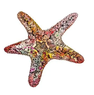 Creative watercolor starfish Stock Illustration