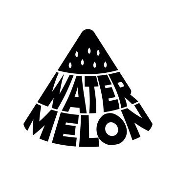 Creative Watermelon Slice Logo Design in Geometric Black and White Style Illustrazione stock