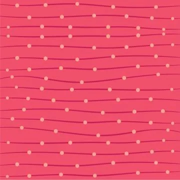 Creative wave stripe and dot pattern in pink background vector Stock Illustration