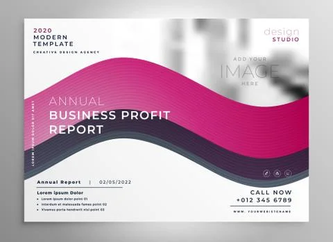 Creative wavy business presentation flyer poster design template Stock Illustration