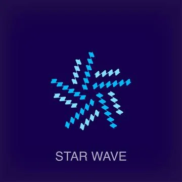 Creative wavy star form sign logo. Stock Illustration