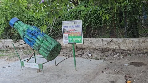 Creative Ways to Transform Empty Bottles into Art Stock Footage 313560834