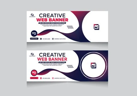 Creative web banner design set for you business ads, corporate banner, Stock Illustration