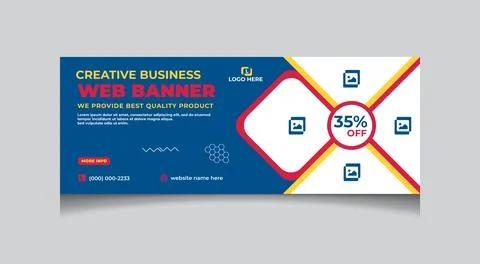 Creative web banner design for you business ads, corporate banner, Stock Illustration