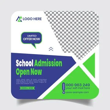 Creative Web Banner Template or Admission Open Social Media Post Design イラスト素材