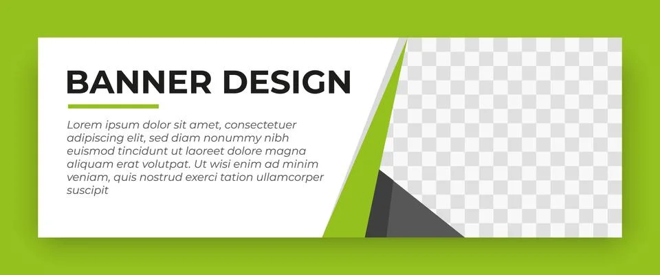 Creative web banner template . standard size with a place for photos. banner  Stock Illustration