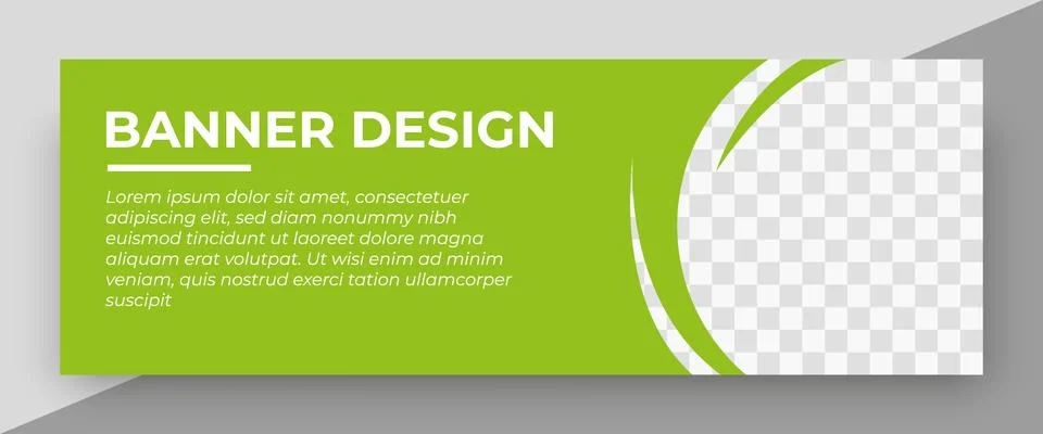 Creative web banner template . standard size with a place for photos. banner  Stock Illustration