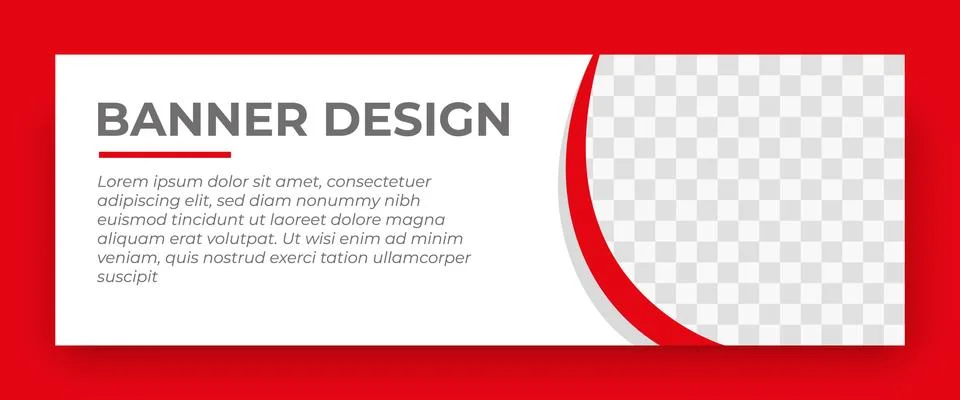 Creative web banner template . standard size with a place for photos. banner  Stock Illustration
